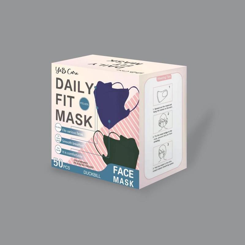 Masker Duckbill Mix Warna Dewasa Y&B Isi 50 pcs - COD - PROMO 4
