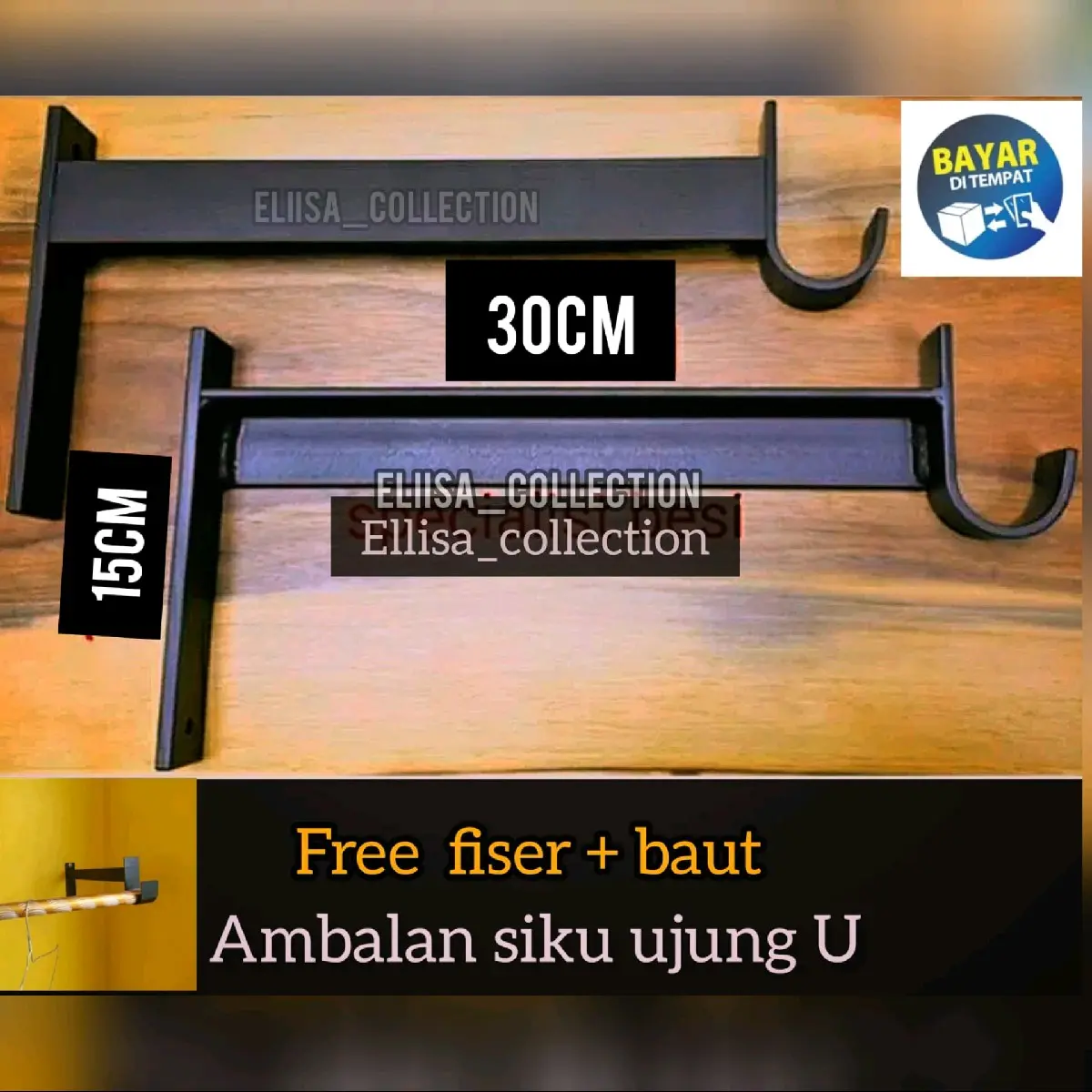 ambalan siku besi bracket penyanga jemuran tempel dinding multifungsi harga 1 pcs Gantungan Hanger