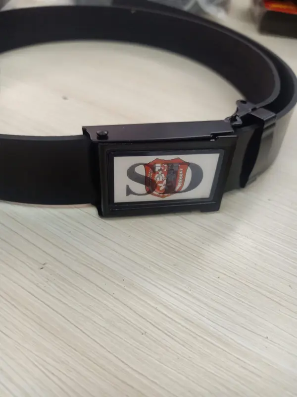 Sabuk SD 2d gambar gerak Tanggung Imitasi sintetis SBK 065 - Rel Hitam Anak 0