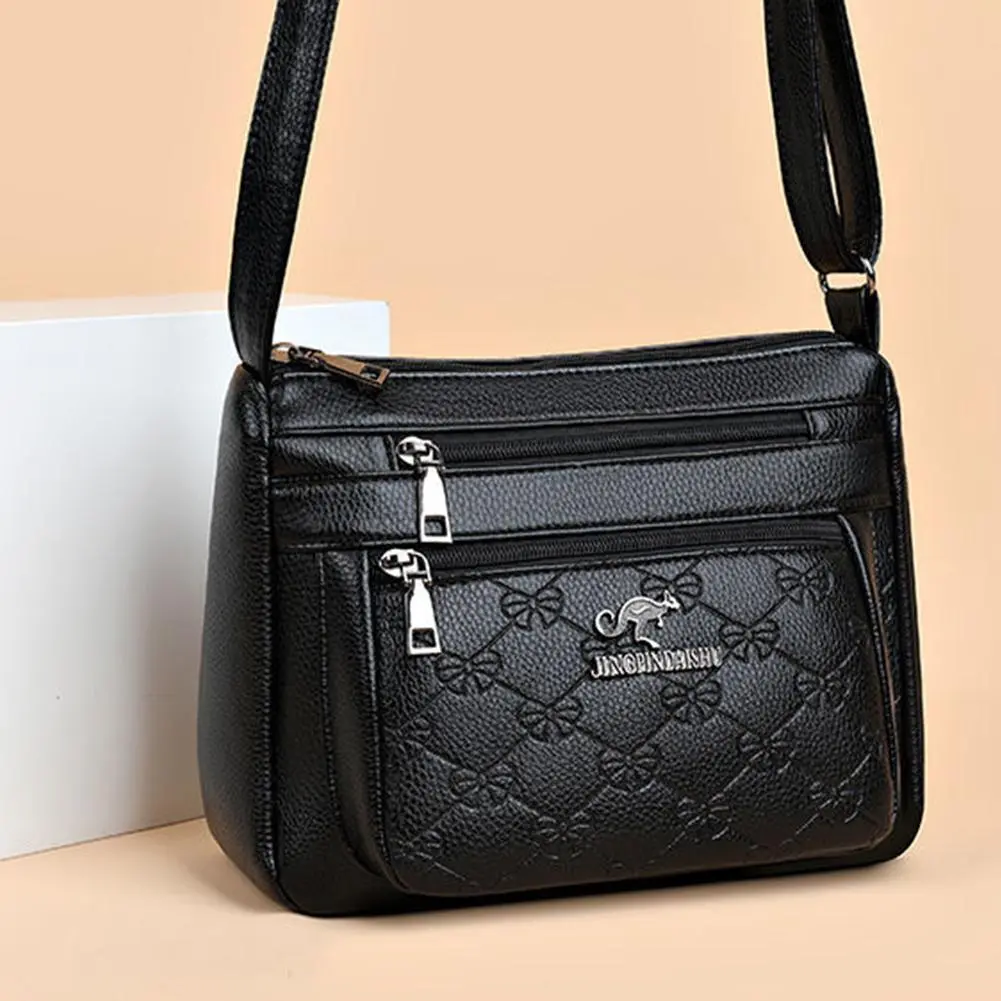 Soft Leather Bag Wideband Messenger Bag Female Saddle Bag Fashion All-match Korean Version