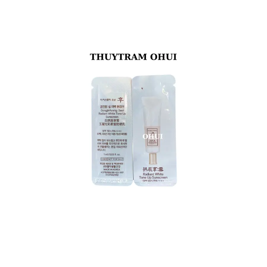 Combo 30 gói sample Kem chống nắng sáng da W Radiant White  up sunscreen 1ml