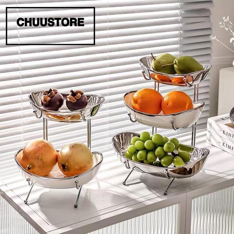  HÀNG CAO CẤP Đĩa sứ đựng hoa quả bánh kẹo nhiều tầng khay đựng mứt tết decor phòng khách bàn ăn