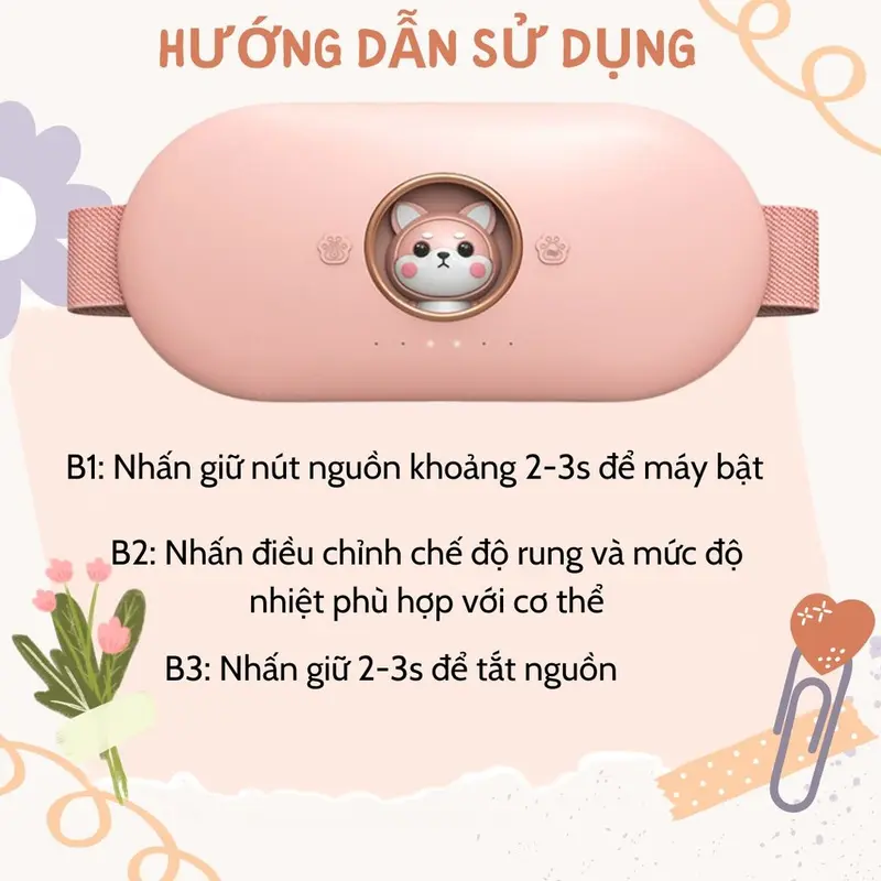 Bảo hành 2 năm lỗi 1 đổi 1 trong 60 ngày đai chườm ấm bụng cho bạn gái tới kì dâu 8