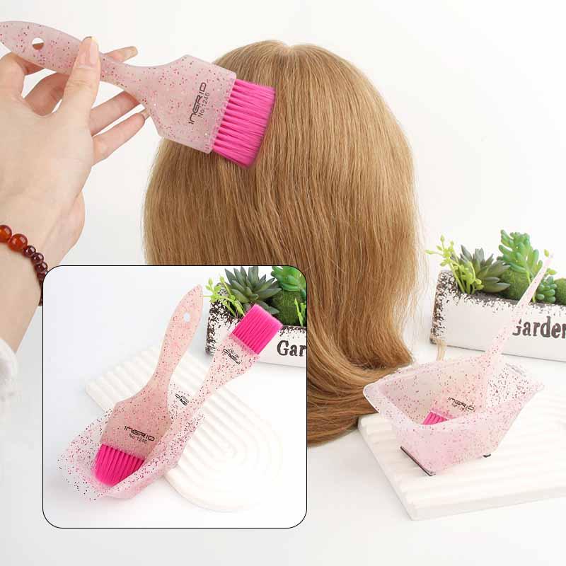 Hair Dyeing Brush Set, 2 Counts Hair Coloring Brush & 1 Count Hair Dye Mixing Bowl, Hair Color Tool for Women & Girls 3