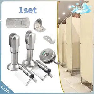 -1 Set- Aksesori Partisi Toilet Stainless Steel Brushed Engsel Solid Handle Putar 180 Tahan Karat