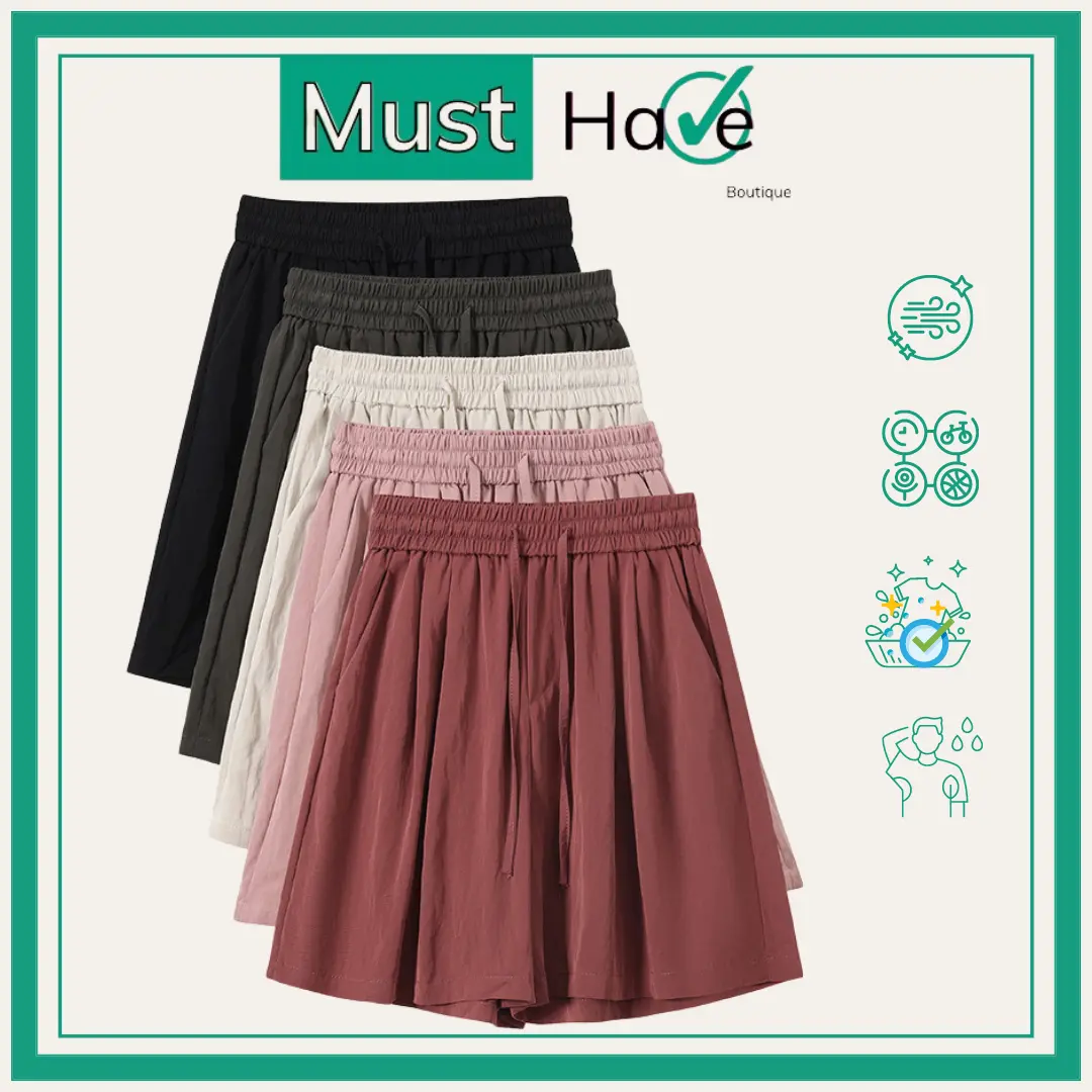 Quần Short ngố Must Have ống rộng linen cao cấp lạnh mát, tôn dáng dài gần gối size lớn Trơn