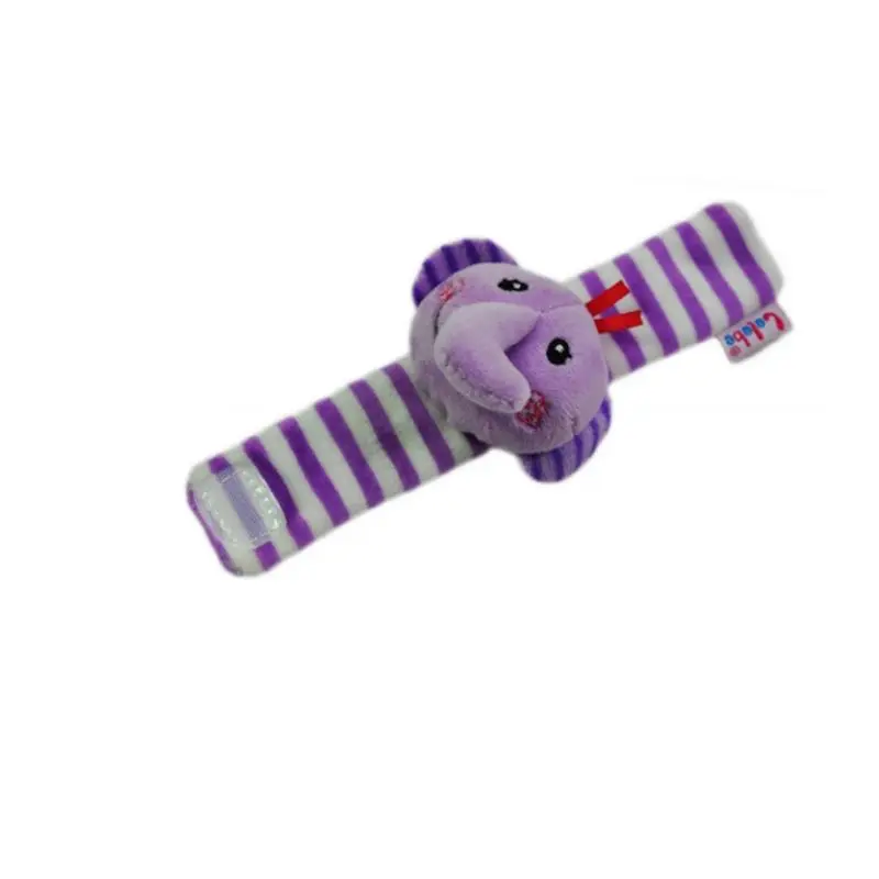 Cute Baby Animal Design Rattle Wristband, 1 Count Velcro Strap Baby Plush Toy, Wrist Rattle, Sensory Toy, Educational Toy, For Babies Boy Girl