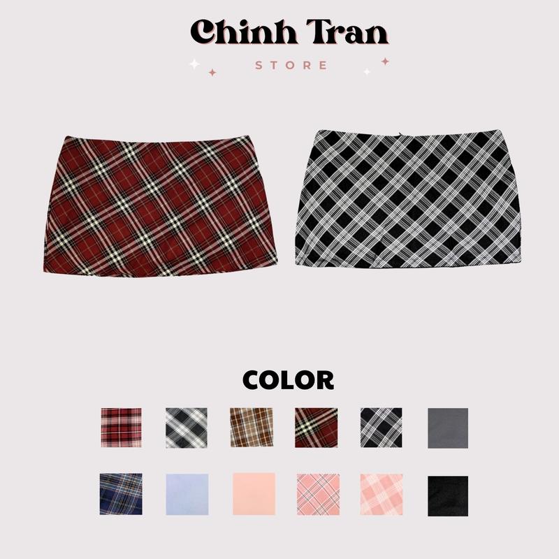 Chân Váy  Lưng Thấp Dáng Ngắn Y2K Nhiều Màu