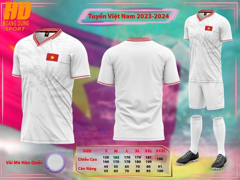 Bộ Đồ Thể Thao Việt Nam Trắng Mè 2025 [Có in Tên Số Theo Yêu Cầu] sân nhà MỚI - vãi MÈ HÀN HD Cao Cấp - Áo Trắng/Quần Trắng 2025 - NOBI SPORT - Áo Bóng Đá/Đồ Đá Banh - Nam Nữ Unisex - Thoáng Mát Unisex Trang Phục TOP SPORT 2025 Thun