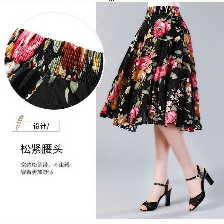 Product Introduction of Váy Hoa, Váy Mùa Hè, Dành Cho Phụ Nữ Trung Người Già Và Cao Tuổi, Váy Giữa Tuổi, Váy Mát Xa Khiêu Vũ Vuông Lụa Lạnh, Thích Hợp Cho Mẹ 5