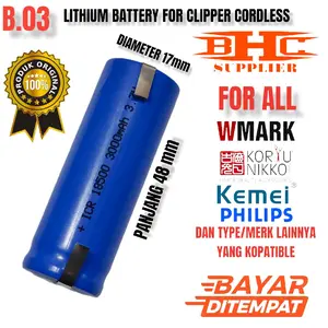 B-03 BATERAI CLIPPER CORDLESS FOR WMARK KLIPZICH CHJ SUKU CADANG SPARE PART MESIN CUKUR RAMBUT Kumis