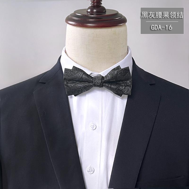 Product Introduction of New Bow Tie Men's Solid Color Bridegroom High Density 1200 Needle Silk Bow Tie Flower Business Formal Wear 17