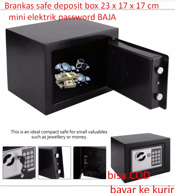 Brankas safe deposit box 23 x 17 x 17 cm  mini elektrik password BAJA 2