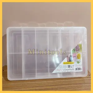 Kotak Plastik 12 Sekat Besar Serbaguna / Kotak Kutek / Kotak Manik Manik / Green Leaf 1417