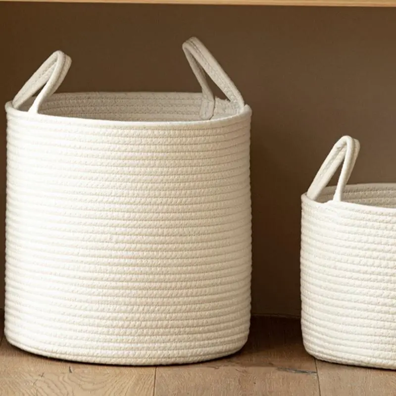Woven Storage Basket, 1 Count Multifunctional Storage Basket with Handle, Home Organizer for Living Room & Bathroom 3