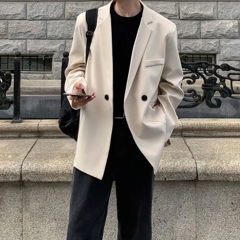 Áo Khoác Blazer Có Đệm Vai, Dành Cho Nam Giới, Phong Cách Cổ Điển Mỹ, Cỡ Lớn, Thích Hợp Cho Mùa Thu Và Mùa Đông, Cao Cấp Và Phong Cách, Bộ Đồ Nhỏ Thường Ngày 4