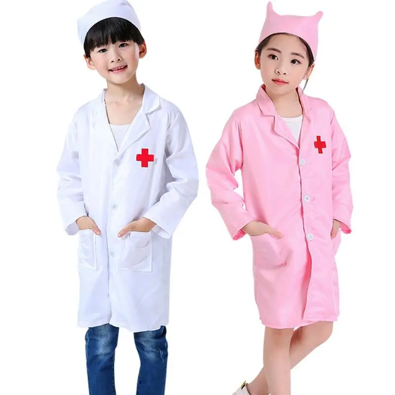 Children'S Doctor Clothing Nurse Work Clothing Girls' Kindergarten House Dressing White Coat Role Playing Performance Clothing EP