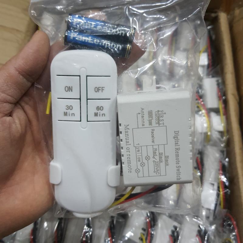 Công tắc điều khiển từ xa không dây RF 1 cổng 2 cổng mẫu mới bật tắt đèn quạt 220V 10A khoảng cách 30-50 mét 5