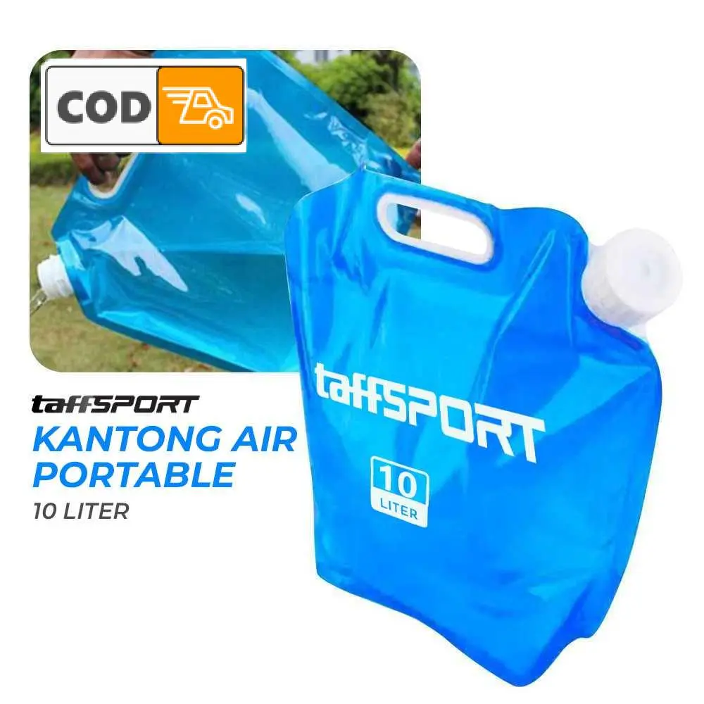 Kantung Air Minum Kapasitas 10L Kantong Persediaan Portabel Kapasitas Besar Mudah Dilipat untuk Camping Hiking Rekreasi Portable