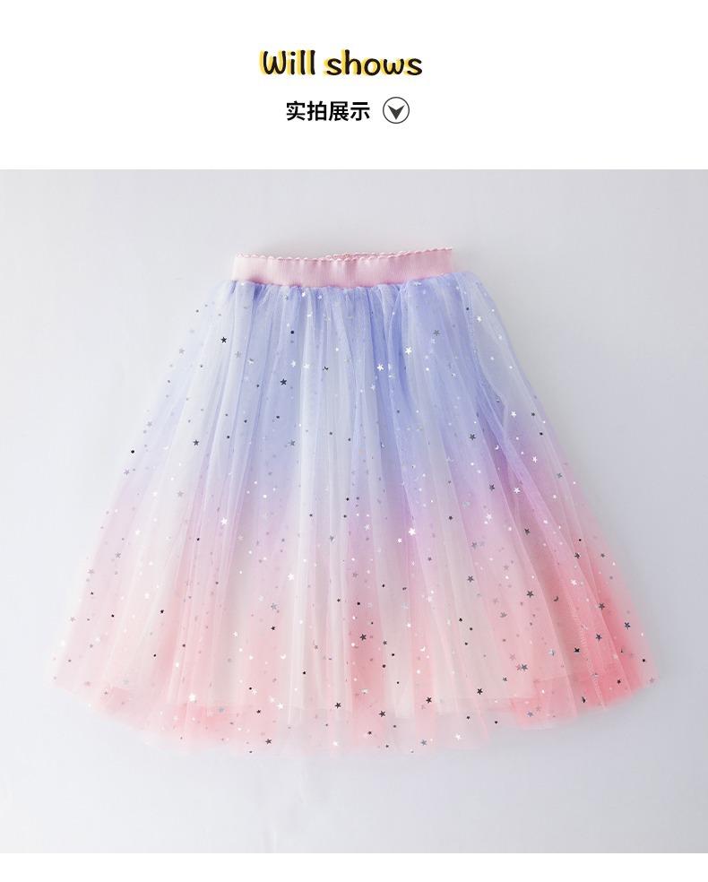 Product Introduction of [New Model] AG SHOP Girls' Starry Sky Half Skirt Summer 2025 New Trendy Children's Spring Autumn Mesh Skirt Baby Stylish Puffy Short Skirt✨[Angel]✨ 7