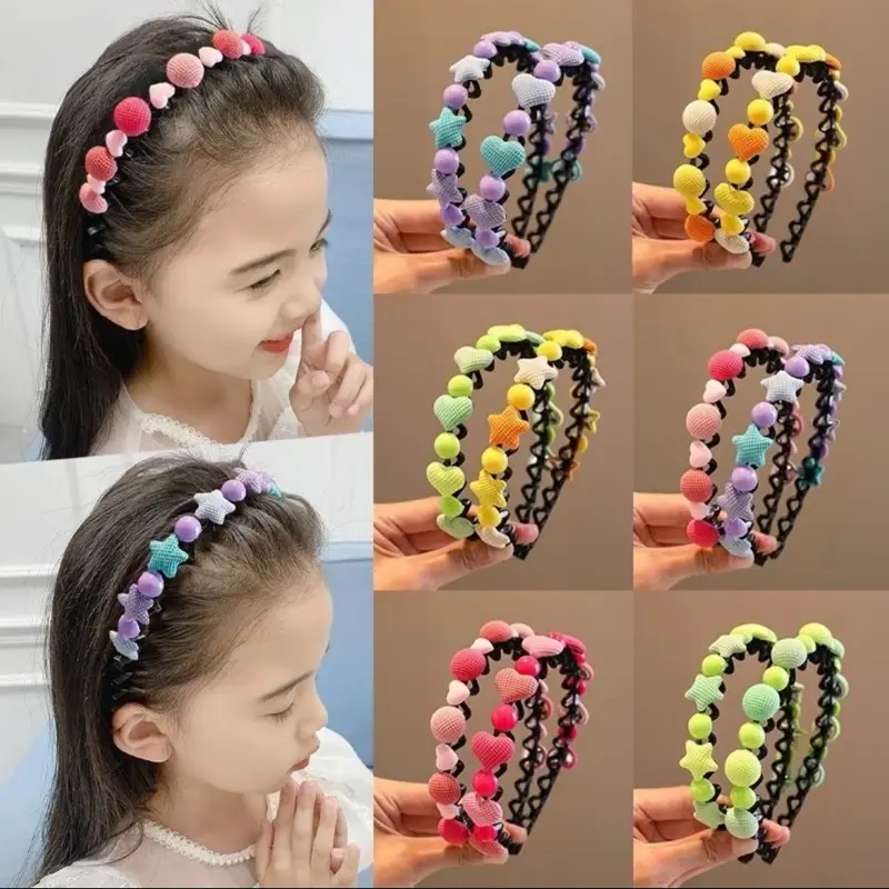 Bờm cài tóc trái tim không trượt cho bé wwomen nữ