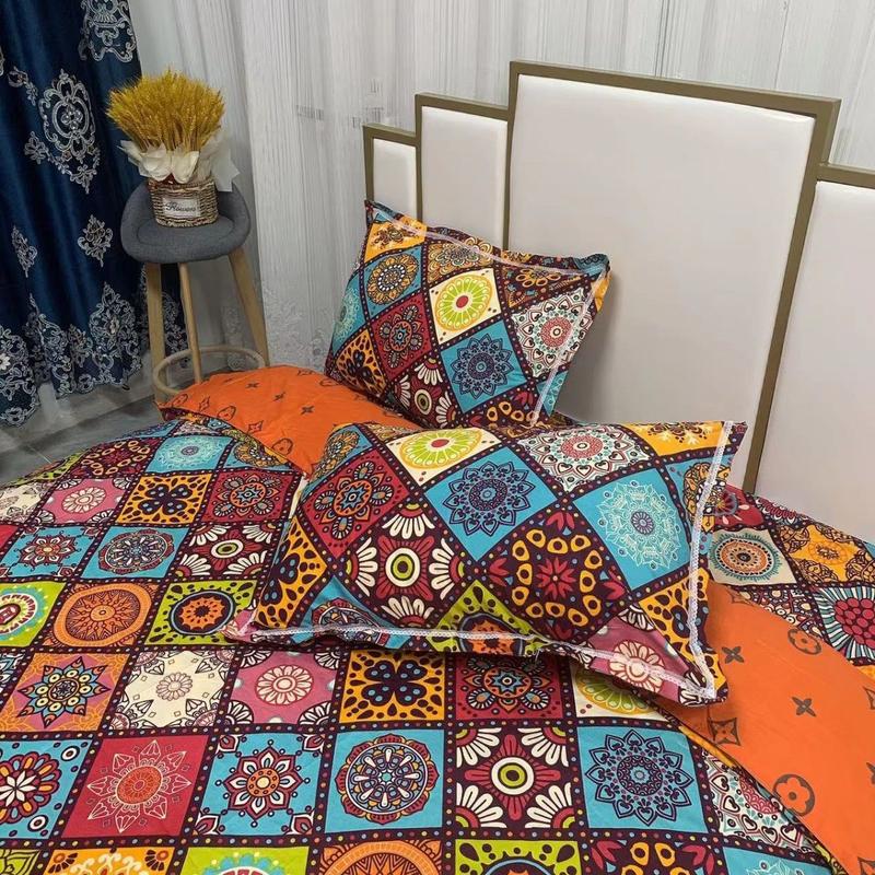 Bộ Ga Trải Giường Phong Cách Dân Tộc, Bốn Mảnh, Hàng Mới Về, Thích Hợp Cho Tất Cả Các Mùa, Bộ Đồ Giường, Bao Gồm Vỏ Chăn Và Vỏ Gối, Thiết Kế Bohemian Cổ Điển, Ga Trải Giường 3