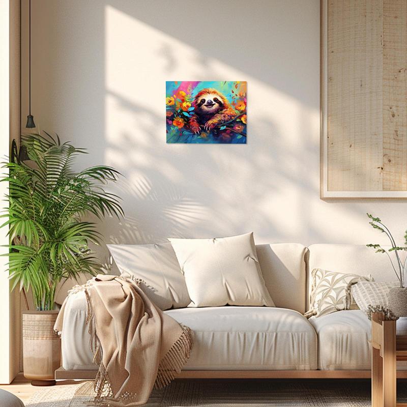 Product Introduction of Sloth Pattern DIY Painting Kit without Frame, DIY Painting by Numbers Kit, Wall Art Decor for Home Living Room Bedroom 8