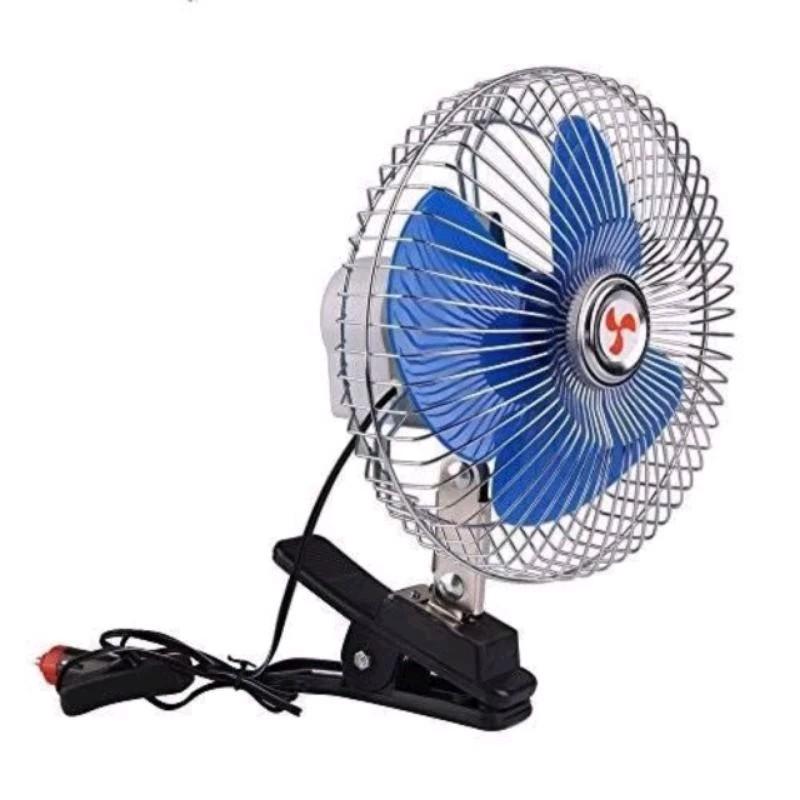 Quạt Kẹp Ô Tô 3 CÁNH 12V-24V Quạt Xe Tải Lồng Sắt Cao Cấp Quạt Kẹp Bình Ắc Quy 4