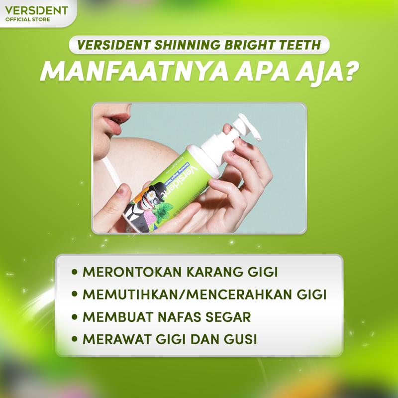 VERSIDENT Shinning Bright Teeth 2 Pcs - Pasta Gigi, Pemutih Gigi, Mencerahkan Gigi, Perawatan Pada Gigi [BPOM} 2