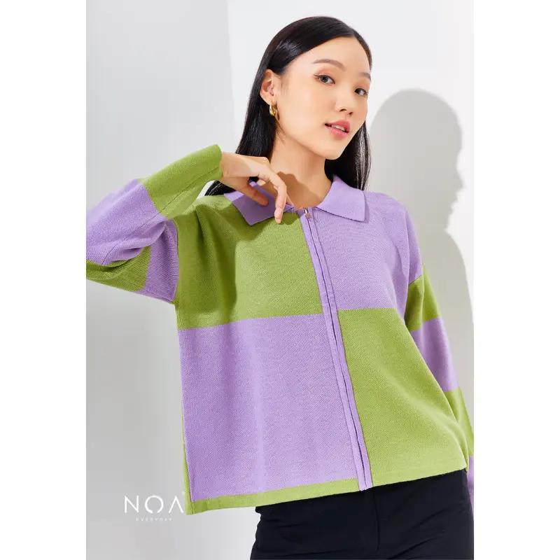 NOAeveryday RIKONA Square Knitted Cardigan    Knitwear Motif 3