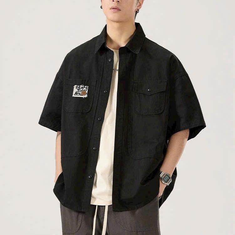 CÓ BIGSIZE ĐẾN 105KG Áo Sơ mi Nam Nữ KaKi JAMINE HOUSE TAB TÚI tay ngắn Retro cổ điển phong cách trẻ trung Unisex Menswear kaki Có Túi Tre Kem Shirt somidep - Tết - Xmas Nhung