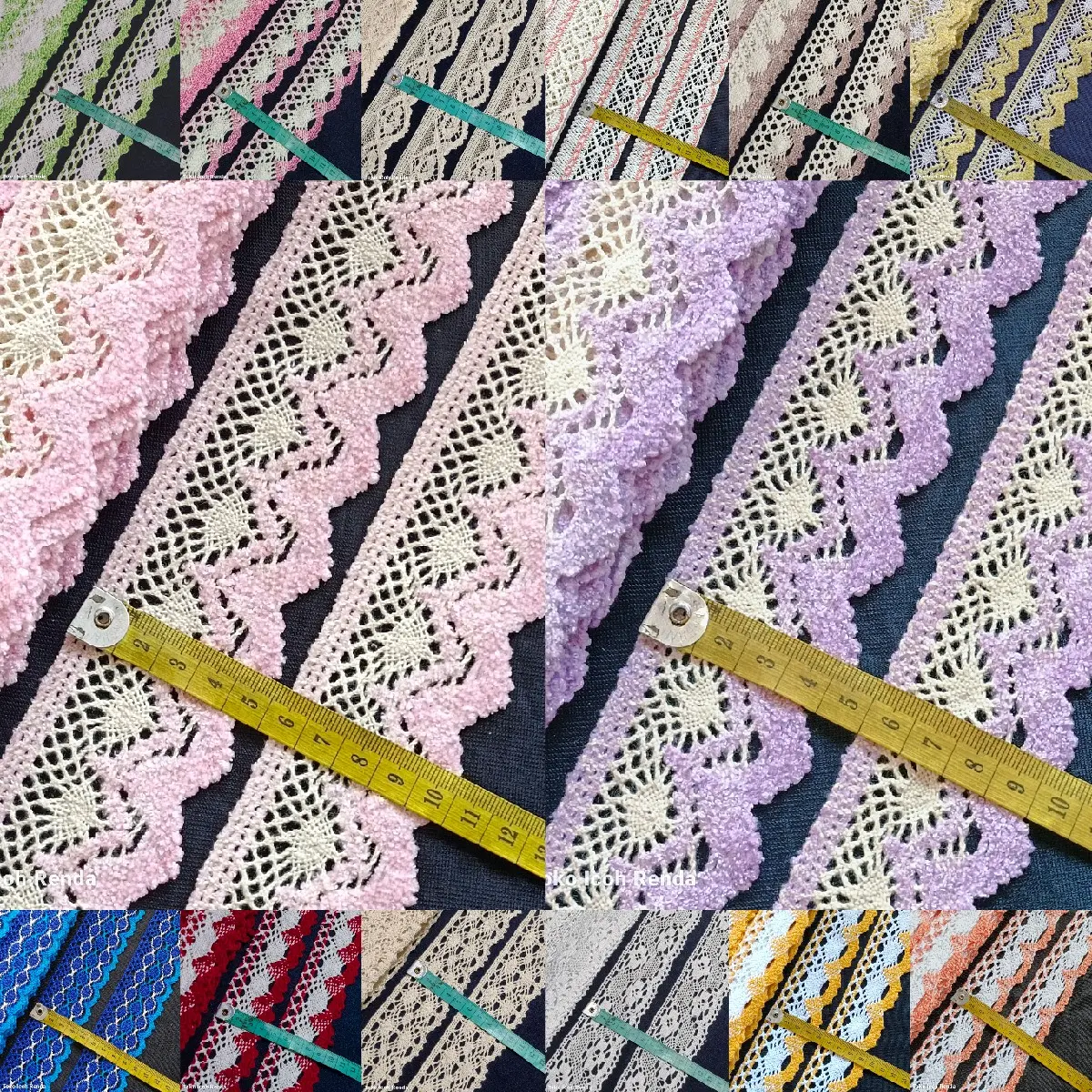 Renda rajut kait cantik varian motif(per50cm )