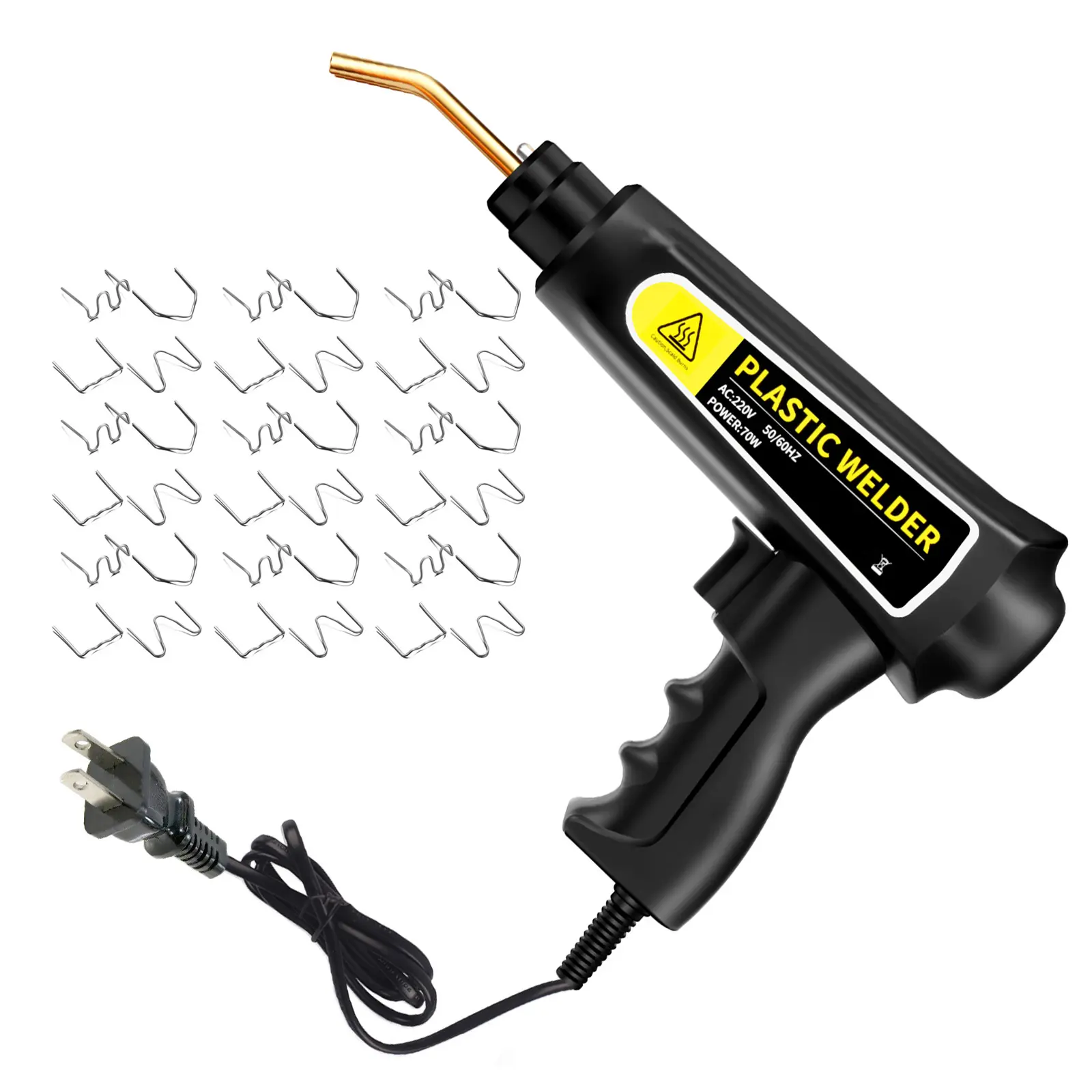 70W Plastic Welder Hot Stapler Plastic Repair Kit Welding Machine Car Bumper Crack Repair Welder with 200pcs Hot Staple