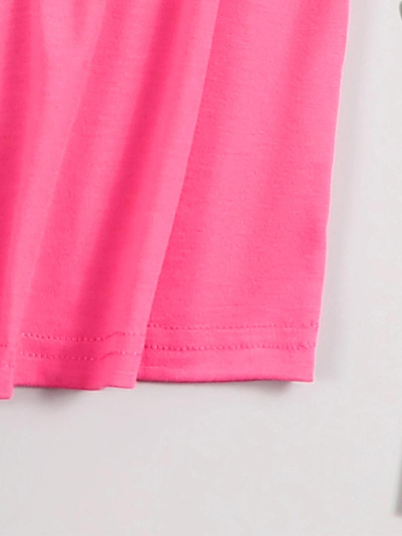 Product Introduction of Teen Girl's Cat & Letter Print Drop Shoulder Tee, Casual Short Sleeve Round Neck T-Shirt for Summer, Teen Girl's Top for Daily Wear 12