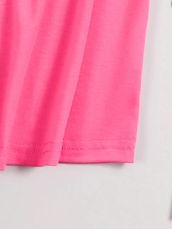Teen Girl's Cat & Letter Print Drop Shoulder Tee, Casual Short Sleeve Round Neck T-Shirt for Summer, Teen Girl's Top for Daily Wear 6