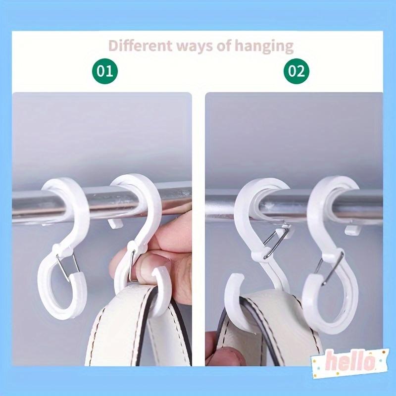 Khóa Móc Hình Chữ S, 1 Bộ 8 Chiếc, Cho Nhà Bếp Và Phòng Tắm, Móc Thanh Ngang, Không Cần Khoan, Làm Bằng Nhựa, Móc Treo Quần Áo 6