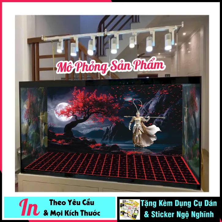 Tranh dán hồ cá 3d - dán bể cá cảnh - dán hồ cá thuỷ sinh - CÓ SẴN KEO DÁN - NHIỀU KÍCH THƯỚC 2