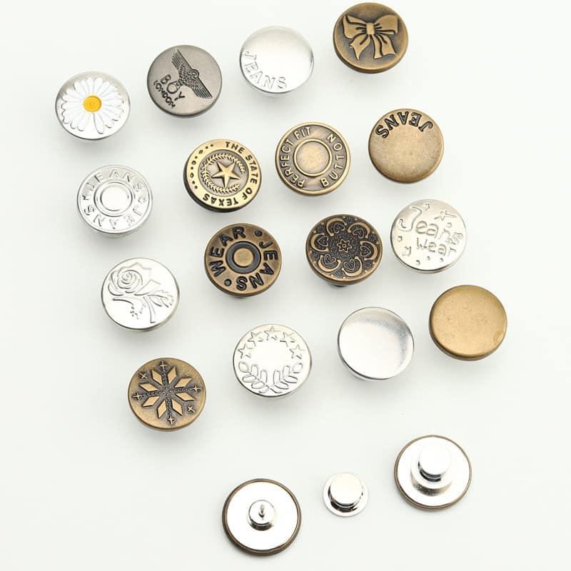 Detachable Metal Waist Buttons with Flowers Patterns Metal Pants ...