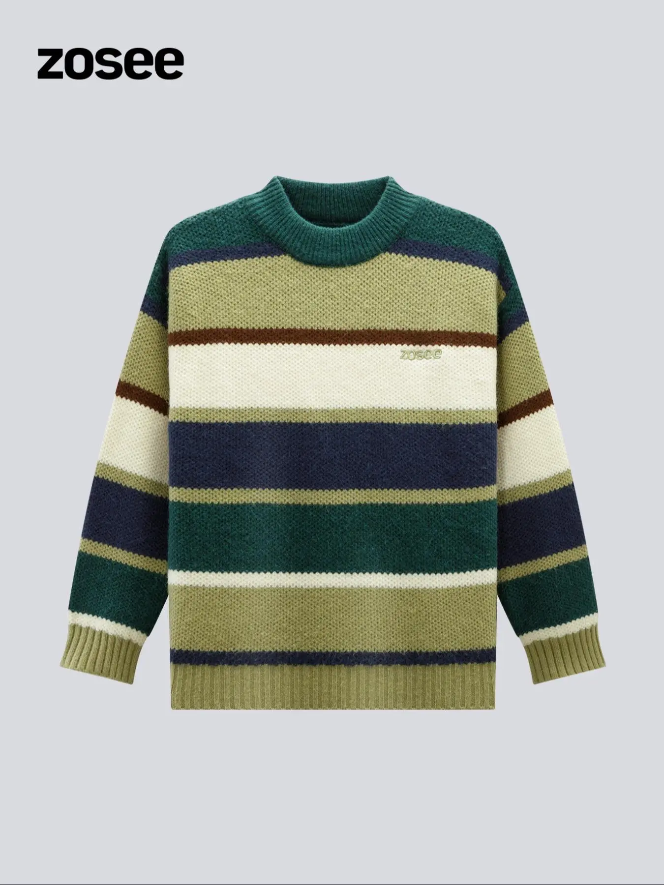 Boys' Striped Print Round Neck Sweater, Casual Long Sleeve Crew Neck Jumper for Fall & Winter, Kids Clothes for Daily Wear