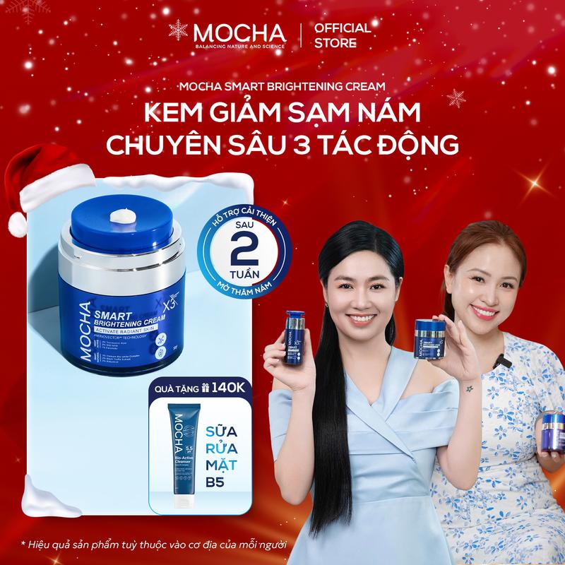 Kem giảm sạm nám chuyên sâu MOCHA SMART BRIGHTENING CREAM + Tặng Kèm Sữa Rửa Mặt Provitamin B5 Chăm Sóc Da Làm Đẹp Da Dưỡng Ẩm Da Nữ Women Skincare