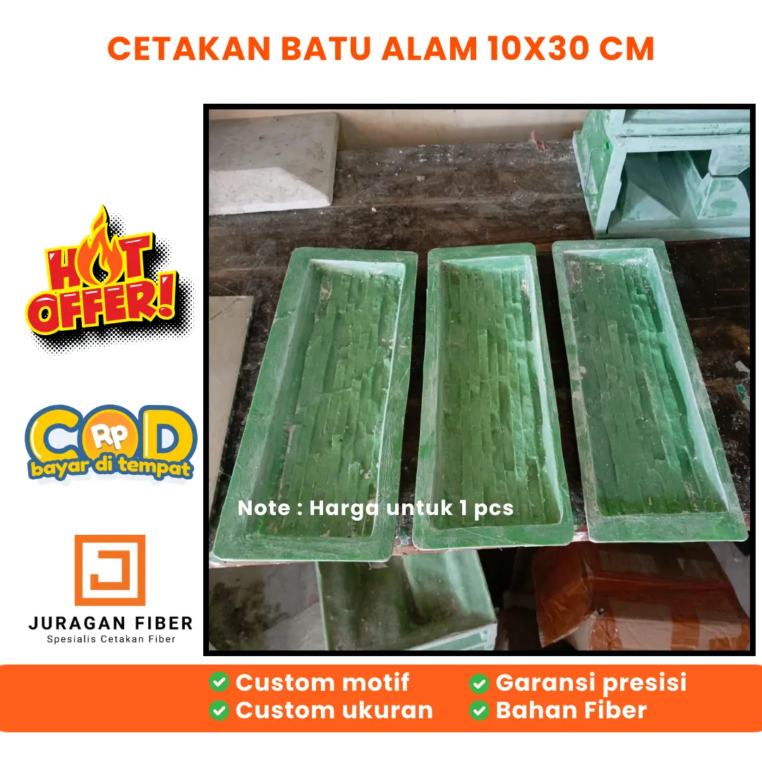 Cetakan batu alam model napoli ukuran 10 30 Fiber (1 pcs)
