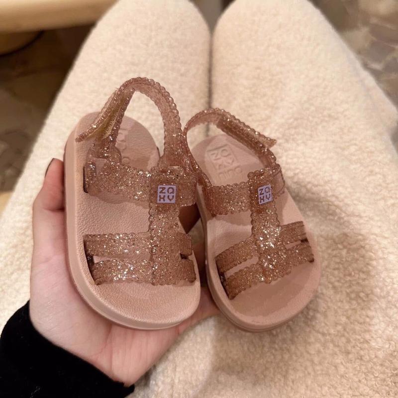 Sandal Zaxynina Conectada bảng màu mới Glitter nude cho bé gái 1-6y