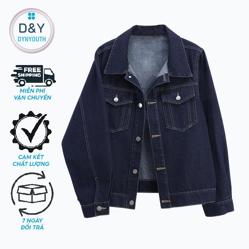 Áo khoác croptop nữ jean ngắn lửng form rộng trể vai phong cách mới hàn quốc hợp thời trang 2024 Women Jacket