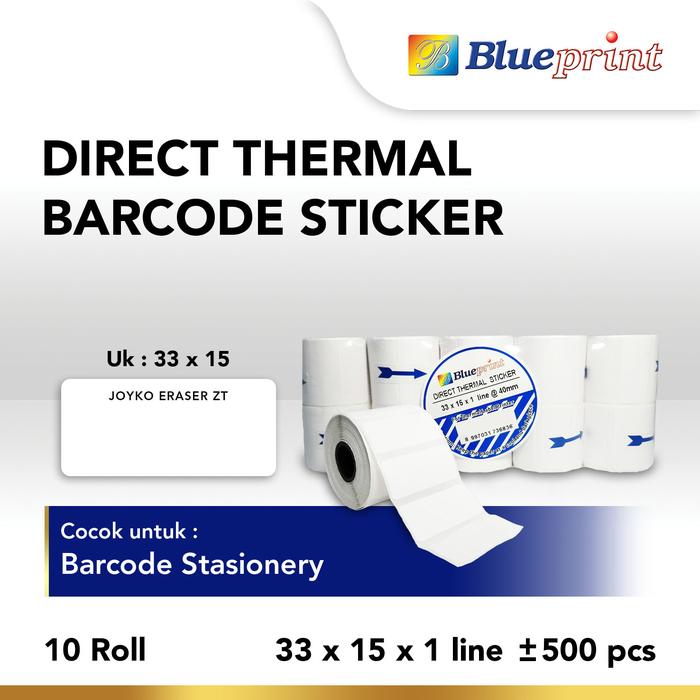 Gambar Direct Thermal Sticker Portable  , Kertas Label Stiker BLUEPRINT 33 x 15 , 33x15 mm 1 Line - 10 Roll - 1 dari Blueprint Indonesia Kota Administrasi Jakarta Utara Tokopedia