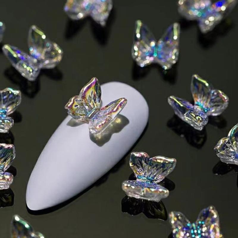 Charm Móng Tay Nghệ Thuật Hình Bướm, 30 Cái / Túi, Aurora Nhiều Màu, Đính Đá Pha Lê Resin 3D, Đồ Trang Trí Móng Tay, Đồ Trang Trí Tự Làm, Phụ Kiện Móng Tay 5