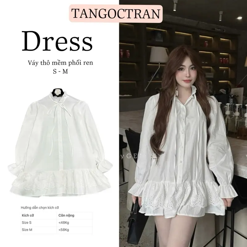 Set váy nữ, set váy thô chất thô mềm đẹp phối ren boi thêu dáng suông chuẩn mẫu full size SM Women Áo Top váy  dạ  dáng  ngắn nữ  tôn  dáng váy  caro  đuôi  cá vayden body  chữ  nữ váy  đi  biển đầm  vàng  sang  chảnh như  lan  yuki  đồ  bộ set  hot