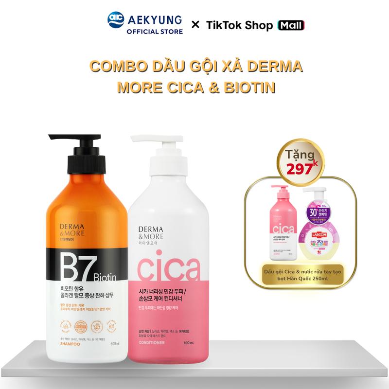 Dầu Gội B7 Biotin Hỗ Trợ Giảm Rụng Tóc Derma & More Collagen, Hỗ Trợ Mọc Tóc, Tẩy Tế Bào Chết Da Đầu, Kiểm Soát Dầu Hiệu Quả Cho Tóc Khoẻ Đẹp 600ml Women Nữ