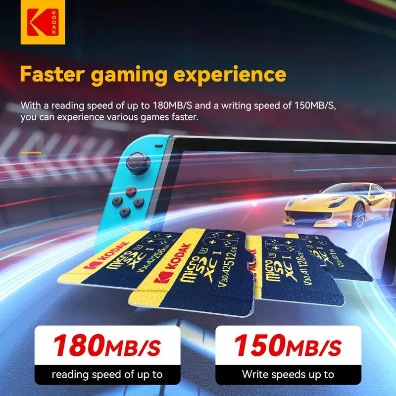 KODAK 256GB MicroSDXC Card, TF Card, Micro SD Storage Card, Suitable for Mobile Phone, Pad, Tablet, Digital Camera, Traffic Recorder, Gaming Console 4