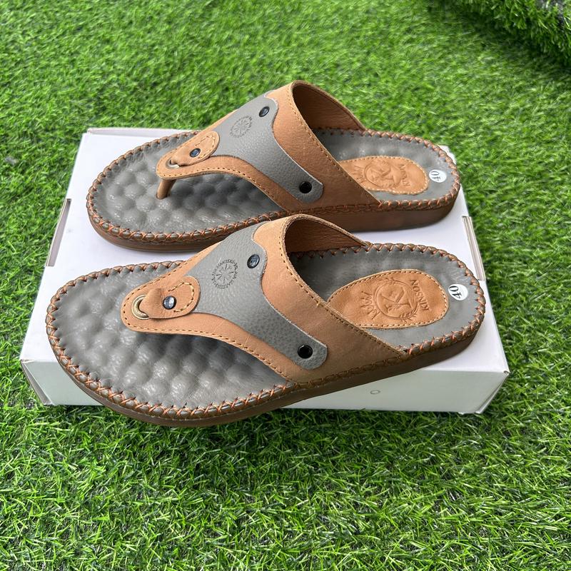 Product Introduction of Dép Da Xỏ Ngón Đế Đúc Siêu Bền Đẹp Nam Sandal Đế Bằng DéP vừa hạt dep nam 6