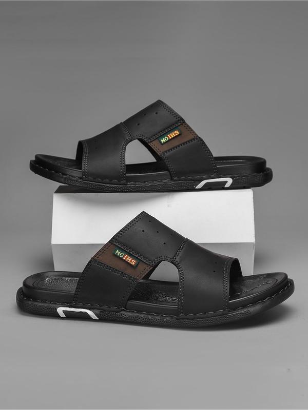 Men's Casual Plain Color Slide Sandals, Fashionable Beach Slippers, Casual Comfortable Indoor Shoes for Summer, Footwear 0